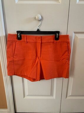 Ann Taylor Orange Textured Tailored Shorts